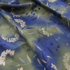 OOP Blue Green FOREST FABRICS Inc. 1997 Textured Fabric 46 x 132″