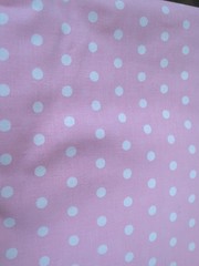 Lot of Fabric, pink with white polka dots, red with white hearts, 1lb 10lb
