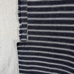 Black White Ticking Stripe Fabric Upholstery Craft Sewing Remnant 20×60