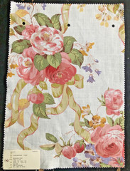 LEE JOFA Beauclerk in Coral & Lime 12 3/4 x 18″ Linen Fabric Sample