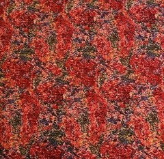 3 YDS FABRIC Memories of Home ANNA KRAJEWSKI SSI Multi Red Green Purple Floral