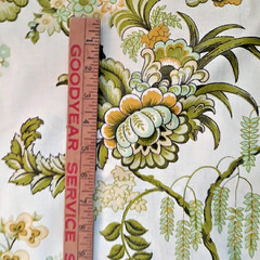 5 YDS 5th Avenue Designs Home Decor Fabric Yellow Jacobean Floral Glazed Cotton