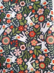Bunnies & Floral Bullet Liverpool Fabric for Hair Bows 15″x15″ Easter Rabbits