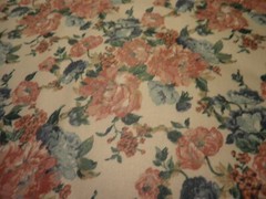 Floral Screen Print Upholstery/Drapery Home Decor Dupont Coated Fabric 5 1/2 Yd