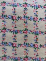 Vtg Micro Flowers Vine Cotton Fabric Trellis Lattice 42 x 2 1/3 Yds Cottagecore