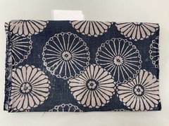 Vintage Japanese Handwoven Katazome Boro Indigo Fabric Chrysanthemum Faded 62″