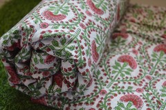 Hand Block Printed Fabric 100%Cotton 4 Yard NO TARRIF CHARGES 100%✅ ZK_133