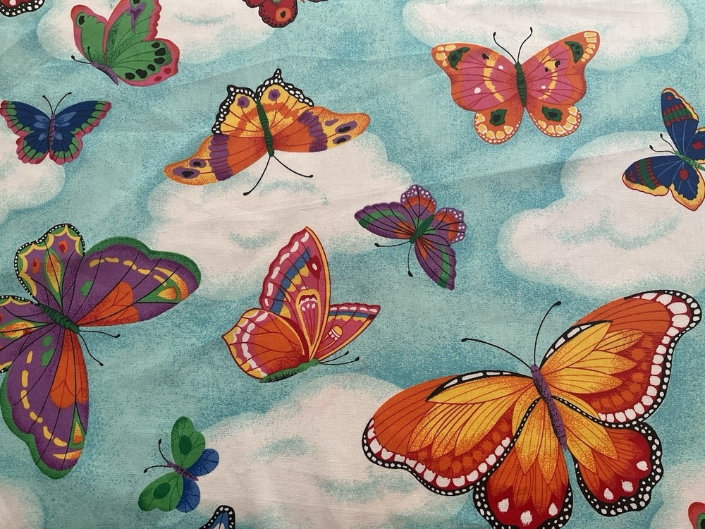 Fabric Blue Sky Butterfly 44”x 446”By Cranston print work 315