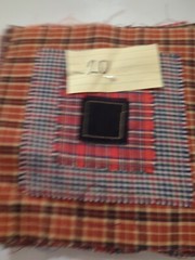 LOT of 20 Plaid Red Blue White Green Random sewn cotton fabric QUILT Blocks 6×6