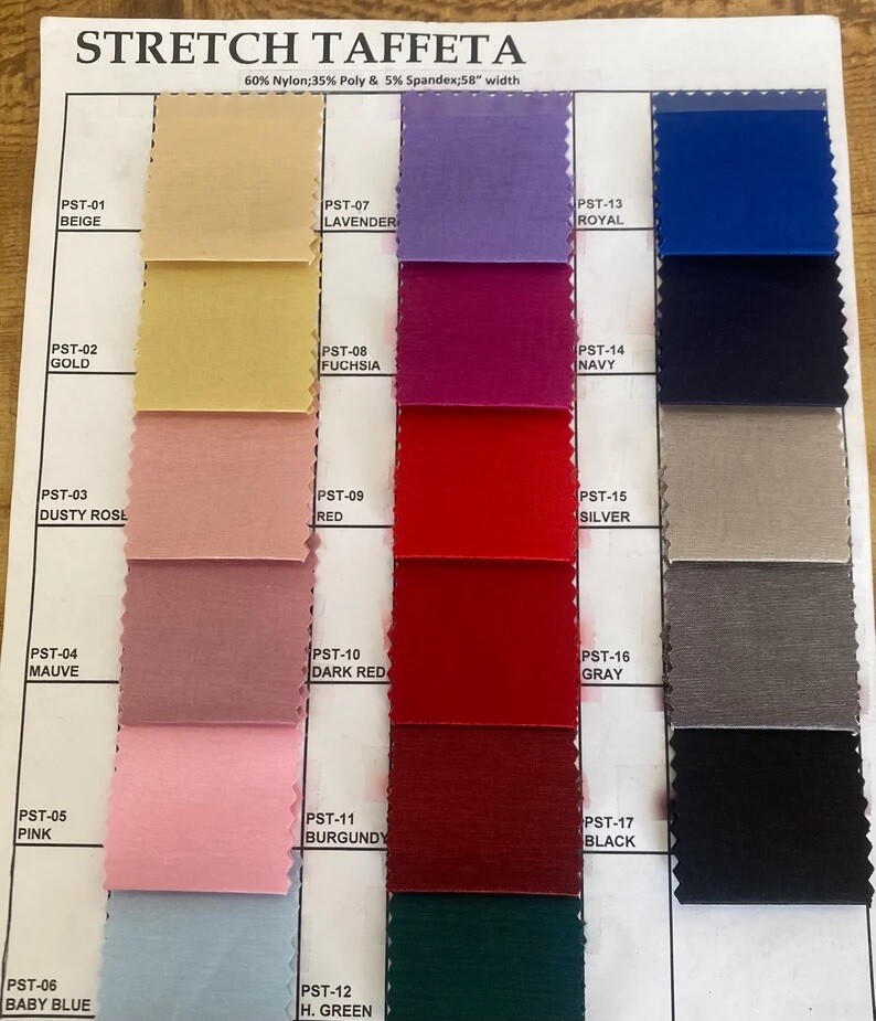 Lightweight Stretch Taffeta Fabric | 58″/60″ by the yard