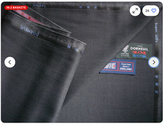 DORMEUIL SUPER120’s WOOL SUITING FABRIC “TECNIK’– MADE IN ENGLAND- 3.4 m