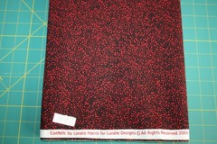 Loralie Harris CONFETTI Cotton Fabric 1.83 Yards Red Spots on Black HTF RARE