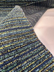 Hollywood Stripe Aquamarine Valdese Chenille Upholstery Fabric By The Yard