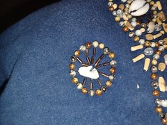 Fabric Remnant with Beads & Shells