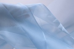 Blue Crystal Organza Fabric by the Yard, Sheer Shimmer Organza for Dresses