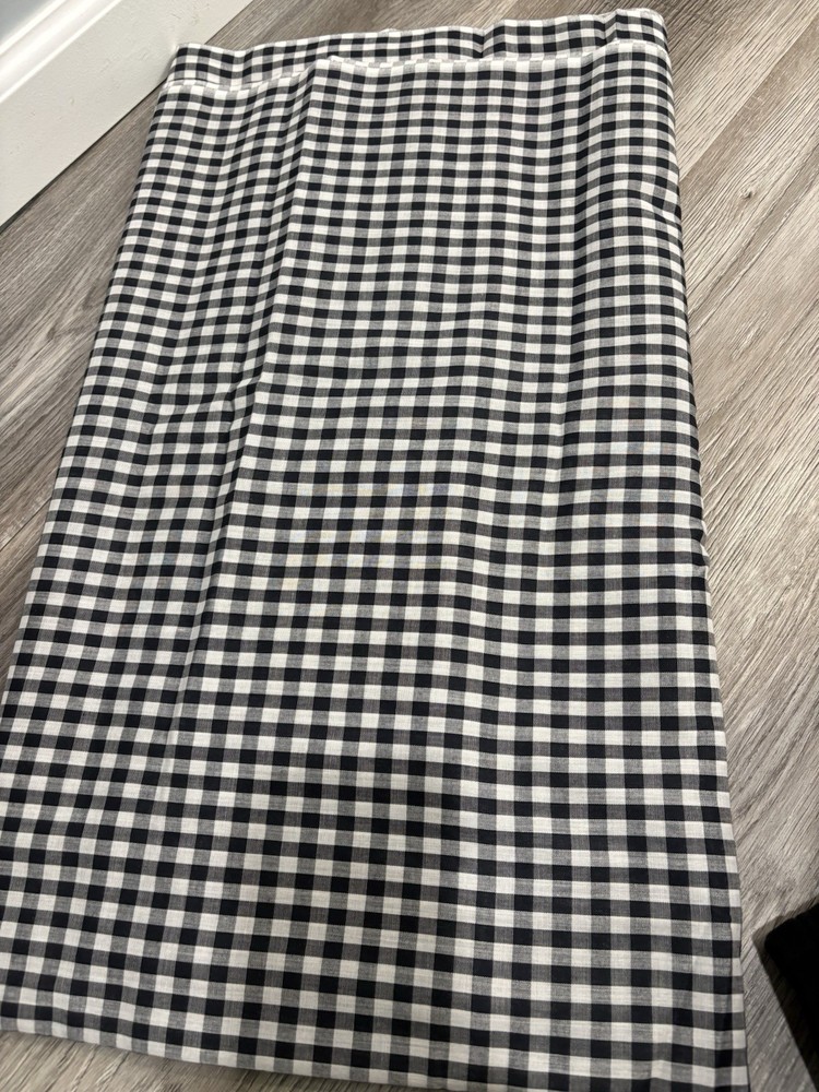 Black White Gingham Fabric Approx 4 Yard Cotton Small Check Farmhouse Sewing