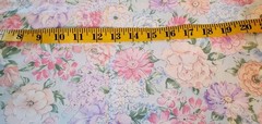 Pastel Watercolor Floral Cotton Fabric 1/2 Yard 44 Wide Cottage Quilting Crafts