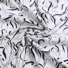 55” Wide Classic Black White Viscose Fabric Soft Rayon Material For Dress Shirt