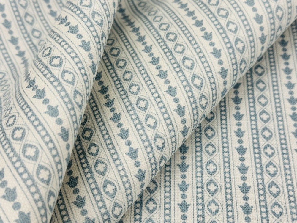 Leah O’Connell Outdoor Performance Stripe Fabric- Georgie Forget Me Not 2.15 yds