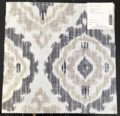 CLARKE & CLARKE Jasmine in Natural 16 7/8 x 17″ Cotton Ikat Fabric Sample pc 1