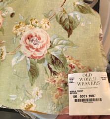 OLD WORLD WEAVERS Vivian Print in Spring 16 1/2 x 18″ Fabric Sample