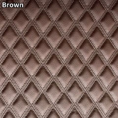 Faux Leather Double Thread Quilted Vinyl Fabric Foam Backing Upholstery Material
