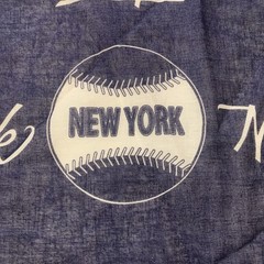 New York Yankees-themed Cotton Fabric Square 21-1/2” Navy & White, Baseball