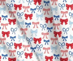 Patriotic Minis Patriotic Bows 6042 White 4th Fabric By half yd cont cuts