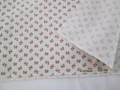 VTG Small Floral Print and Tiny Dot Fabric on Cream 44 in W X BTY