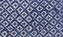 5 yards Indigo Dye voile cotton fabric hand block print geometric design fabric
