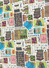 Bookish Jenni Calo Connecting Threads Book Library Cotton Fabric #13