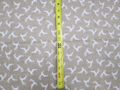 SCANDI 4 DEER SCATTER TAN BACKGROUND 100% COTTON 1 REMNANT PIECE 44″ W X 30″ L