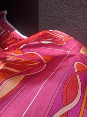 Italian Deadstock 100% Silk Twill Fabric Panel 22”x44” Emilio Pucci Logo