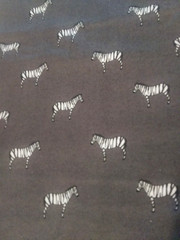 Charcoal Gray White Zebra Cotton Luxe Flannel Fabric~2-1/4 yards Uncut~JoAnn