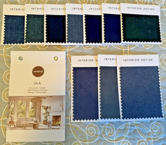 10 Interior Design Sofa Fabric Samples & 1 Two Pages Curtain Sample Book