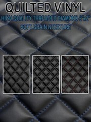 HQ Thread Quilted Vinyl Soft Grain Texture Diamond 2″x2″ With 3/8″ Foam Backing