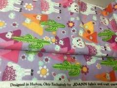 Southwestern “Llama Drama” Cotton Flannel Fabric 48″ x 40″ Purple Background