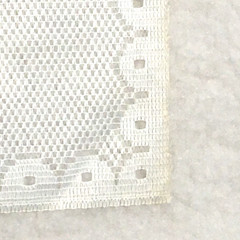 Fabric lace panel square – Owl on Branch – white sewing craft Vintage