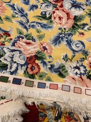 12 Yds Vintage Barrow Belcourt Floral Upholstery Fabric Yellow Pink Blue 55″ W