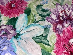 1 Yd X 60″ Vintage Seersucker Floral Cotton Fabric BTY Purple Pink 36″ X 60″