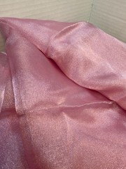 Pink Shimmer Sheer Fabric 5.5 Yards x 41” Wide Metallic Look Sewing Decor