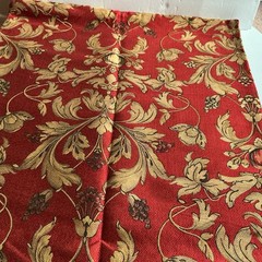 Vintage Tapestry Jacquard Fabric Floral Red Gold 110 Inch Double Wide 2.5 Yds