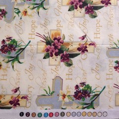 Religious Faith Crosses Cotton Fabric 44″x36″ Precut Yard Inspirational