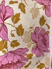Amy Butler Lotus Tree Peony Mustard Cotton Quilt Weight OOP 40”