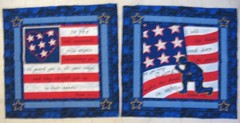 * 2 pillow top FABRIC PANEL PATRIOTIC 18 X 17″ SQUARE Psalm 91:11 & Psalm 4:8