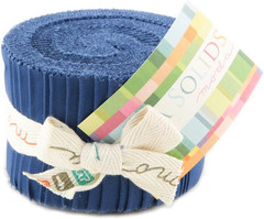Bella Solids Admiral Blue Jr Jelly Roll (9900JJR 48) by Moda House Designer for