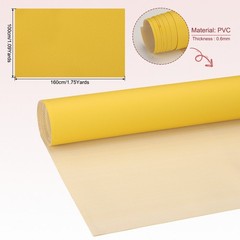 63×39.4in Faux Leather Sheets, Faux Leather Fabric Vinyl PVC, Yellow