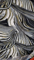 Black Gray Yellow Matte jersey Fabric 1.75 yds X 42″