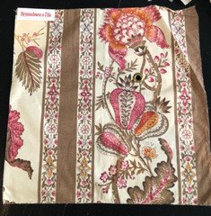 BRUNSCHWIG & FILS Bellary in Rose/Tumeric 18″ Jacobean Cotton Fabric Sample