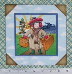 Mary Engelbreit Fabric Retro Travel Vacation Patchwork Quilt Block Coordinate LG